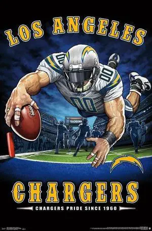 Los Angeles Chargers - End Zone Poster Print (22 x 34) Los Angeles Chargers - End Zone Poster Print (22 x 34)