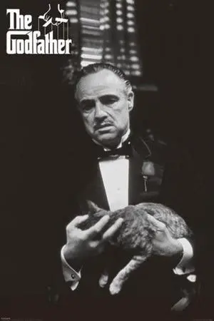 The Godfather - Cat B&W Poster Print (24 x 36) The Godfather - Cat B&W Poster Print (24 x 36)