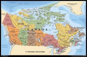 Map - Canada Poster Print (34 x 22) Map - Canada Poster Print (34 x 22)