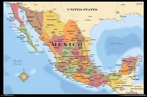 Map - Mexico Poster Print (34 x 22) Map - Mexico Poster Print (34 x 22)