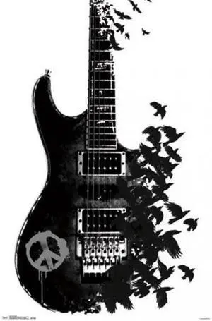 Crow Guitar Poster Print (22 x 34) Crow Guitar Poster Print (22 x 34)