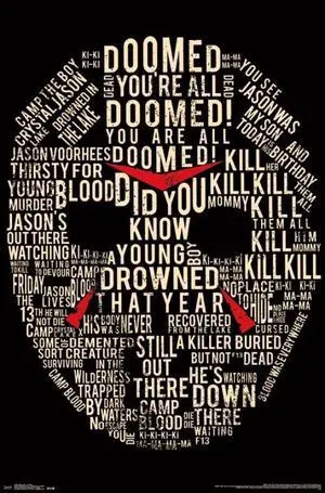 Friday 13th - Text Mask Poster Print (22 x 34) Friday 13th - Text Mask Poster Print (22 x 34)
