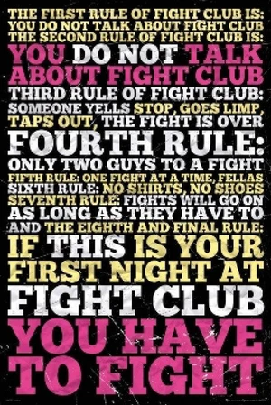 Fight Club - 8 Rules Poster Print (24 X 36) Fight Club - 8 Rules Poster Print (24 X 36)