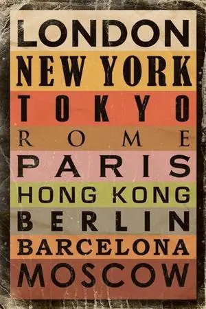 City Names Poster Print (22 x 34) City Names Poster Print (22 x 34)