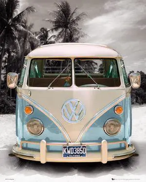 Vw Camper Beach Poster Print (16 x 20) Vw Camper Beach Poster Print (16 x 20)