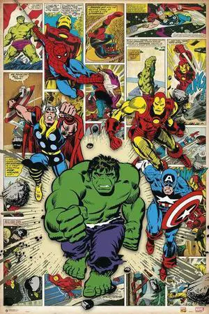 Marvel Comic Here Come The Heroes Poster (24 x 36) Marvel Comic Here Come The Heroes Poster (24 x 36)