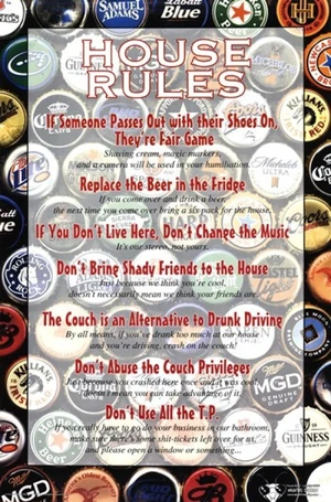 House Rules Beer Poster Print - Perfect for Home Bars