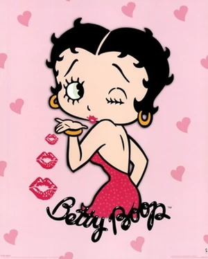 Betty Boop Pink Kiss Poster - Charming Vintage Artwork Betty Boop Pink Kiss Poster - Charming Vintage Artwork