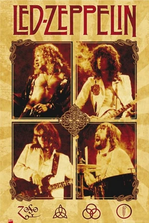 Led Zeppelin Quad Parchment Poster - Premium Quality Artwork Led Zeppelin Quad Parchment Poster - Premium Quality Artwork