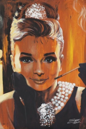 Audrey Hepburn Breakfast at Tiffany's Poster by Stephen Fishwick Audrey Hepburn Breakfast at Tiffany's Poster by Stephen Fishwick