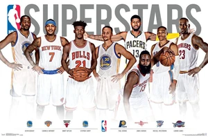 NBA Superstars Poster Print - Vibrant 34 x 22 Artwork NBA Superstars Poster Print - Vibrant 34 x 22 Artwork