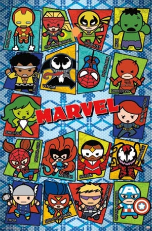 Marvel Kawaii Grid Poster Print - Fun and Colorful Art Marvel Kawaii Grid Poster Print - Fun and Colorful Art