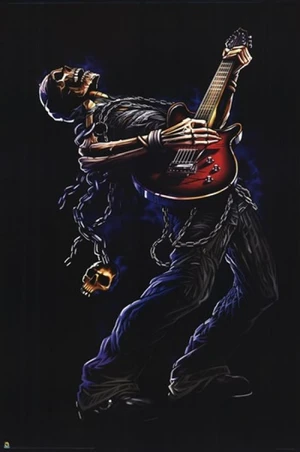 Bang Your Skull Guitarist Poster - Rock Legend Wall Art Bang Your Skull Guitarist Poster - Rock Legend Wall Art