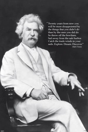 Mark Twain Discover Poster - Inspirational Wall Art