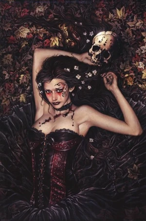 Skull Girl Poster Art Print by Victoria Frances Skull Girl Poster Art Print by Victoria Frances