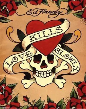 Love Kills Slowly Poster Print by Ed Hardy (7 x 16) Love Kills Slowly Poster Print by Ed Hardy (7 x 16)