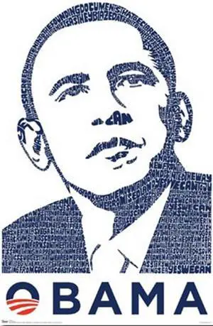 Barack Obama - Words into Image LA Pop Poster Print (24 x 36) Barack Obama - Words into Image LA Pop Poster Print (24 x 36)