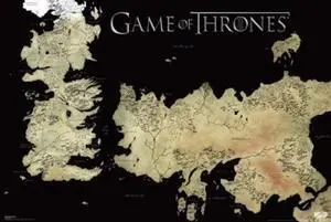 Game of Thrones - Map of Westros - Horizontal Poster Print (36 x 24) Game of Thrones - Map of Westros - Horizontal Poster Print (36 x 24)