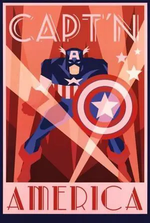 Captain America - Art Deco Poster Print (22 x 34) Captain America - Art Deco Poster Print (22 x 34)