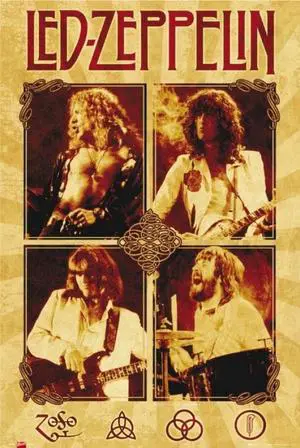 Led Zeppelin Quad Parchment Poster (24 x 36) Led Zeppelin Quad Parchment Poster (24 x 36)