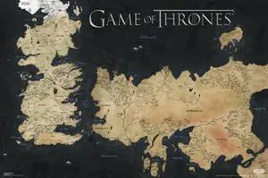 Game of Thrones Map Map of Weste Poster Print (36 x 24) Game of Thrones Map Map of Weste Poster Print (36 x 24)