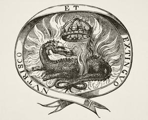 Device Of Francois I King Of France 1515-1547 A Salamander Amidst The Flames With Motto Nutrisco Et Extinguo I Feed On It And Extinguish It It Was The Popular Belief That Salamanders Lived In Fire And