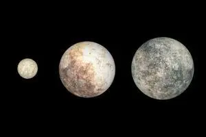 Dwarf planets Ceres, Pluto, and Eris Poster Print (17 x 11)
