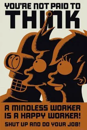 Futurama Don't Think Poster Print (24 X 36) Futurama Don't Think Poster Print (24 X 36)