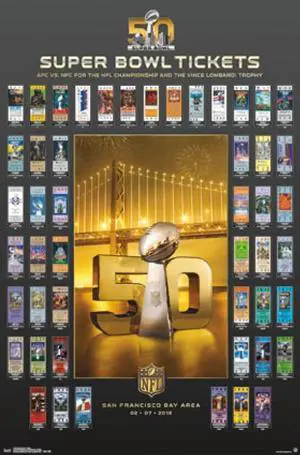 Super Bowl 50 - Tickets Poster Print (22 x 34) Super Bowl 50 - Tickets Poster Print (22 x 34)
