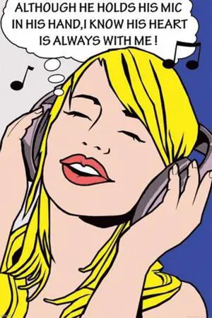 Headphone Girl Comic Poster Print (22 x 34) Headphone Girl Comic Poster Print (22 x 34)