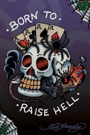 Ed Hardy - Born To Raise Hell Poster Print (24 X 36) Ed Hardy - Born To Raise Hell Poster Print (24 X 36)