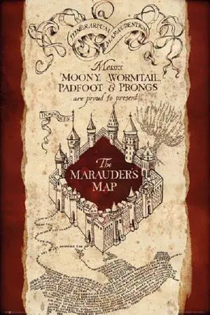 Harry Potter Marauders Map Poster Print (24 X 36) Harry Potter Marauders Map Poster Print (24 X 36)