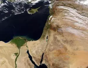 Satellite view of the Middle East Poster Print (15 x 12)