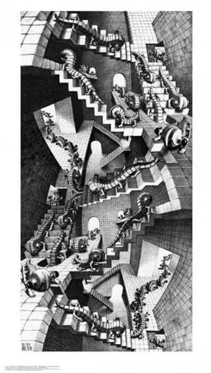 House of Stairs - M.C. Escher Poster Print (18 x 32) House of Stairs - M.C. Escher Poster Print (18 x 32)