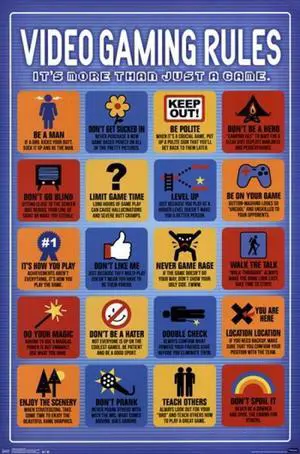 Video Game Rules Poster Print (22 x 34) Video Game Rules Poster Print (22 x 34)