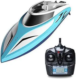 RC Boat Pool Toys for Kids - “Force1 H102 Velocity” Remote Control Boat w/ Rechargeable Fast RC Boat Battery + Capsize Recovery for Toy Boat Lake Toys