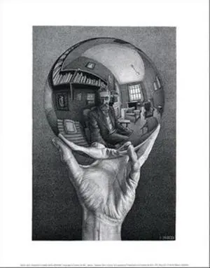 Hand with Sphere - M.C. Escher Poster Print (11 x 14) Hand with Sphere - M.C. Escher Poster Print (11 x 14)