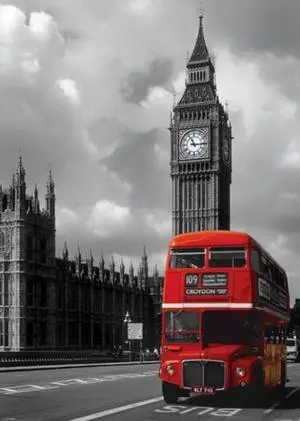 London - Red Bus Poster Print (39 x 55) - Item # PYRGPP51044 London - Red Bus Poster Print (39 x 55) - Item # PYRGPP51044