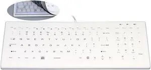 Industrial Backlit Silicone Waterproof USB Keyboard with scissor-switch key IKB660BL White