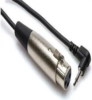 Hosa Technology Microphone Cable, XLR3F to Right-angle 3.5 mm TRS, 5 ft