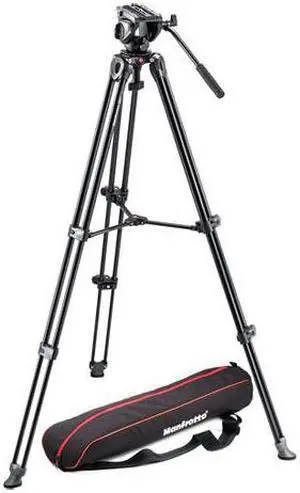 Manfrotto MVT502AM Tripod with MVH500A Fluid Drag Video Head w/ Carry Case MVK500AM