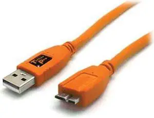 Tether Tools 15 Ft TetherPro USB 3.0 Male A to Micro-B Cable (Hi-Visibility Ora