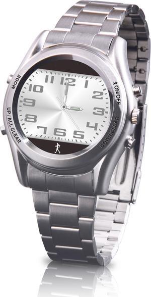Carepeutic 2-in-1 Stainless Steel Dress Watch Pedometer