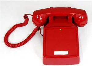 Cortelco ITT-2500NDL-RD 250047-VBA-NDL Red desk no dial
