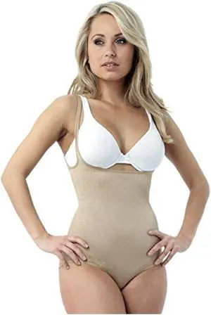 Belvia Shapewear Slimming Bodysuit, Beige (XXX-Large)
