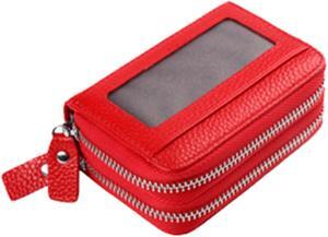 Deluxe Accordion Cardholder Wallet - Red