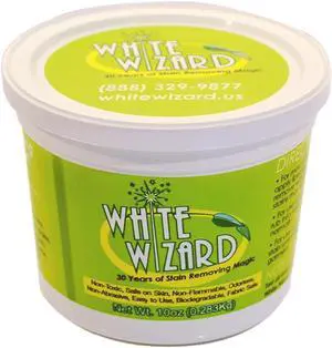 White Wizard All Purpose Stain Remover - Grease Shoe Polish Oil Stains Without Water 10 Fl. Oz.