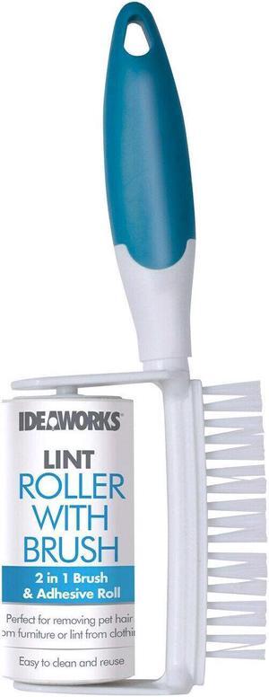 Reusable Lint Remover - 2-In-1 Pet Hair Sticky Roller With Brush for Clothes