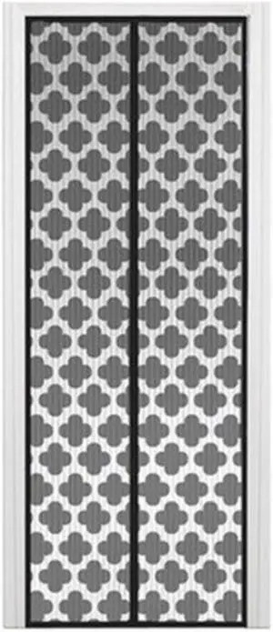 Eternal Lifestyle Hands Free Mesh Door - Floral Design - Black