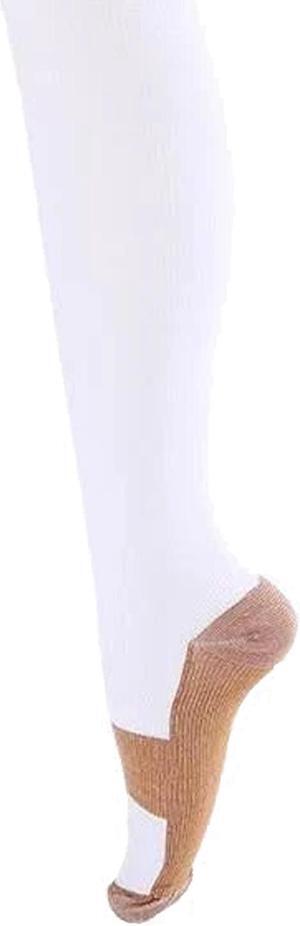 Miracle Copper Compression Socks - White, Small/Medium for Ultimate Support